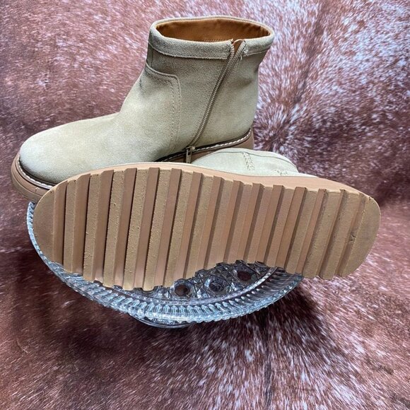Lucky Brand Suede Ankle Boots | Tan Chunky Sole | Size 6.5 | MSRP $139 - Picture 7 of 10